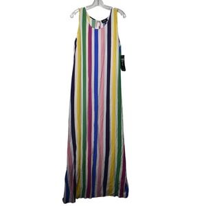 MSK Striped Maxi Dress‎ Sleeveless Casual Summer Colorful Size XS